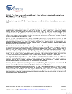 How to Ensure You Are Developing a World Class Touch Product