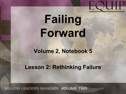 Failing Forward Volume 2, Notebook 5 Lesson 2: Rethinking Failure