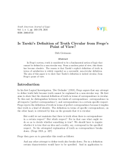 Is Tarski`s Definition of Truth Circular from Frege`s Point of View