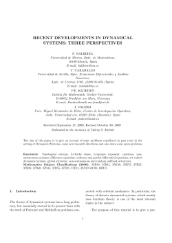 recent developments in dynamical systems: three perspectives