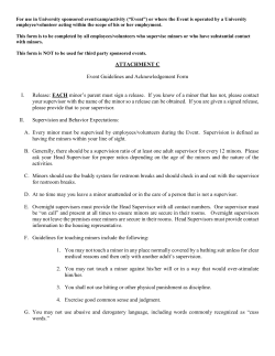 ATTACHMENT C Event Guidelines and Acknowledgement Form I