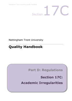 Quality Handbook - Nottingham Trent University
