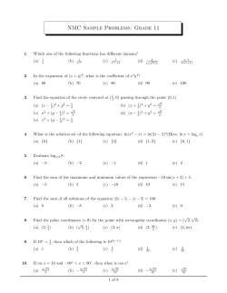 NMC Sample Problems: Grade 11