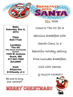 Come to The OC for a delicious breakfast with Santa Claus in a