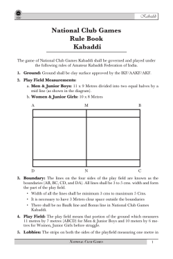 National Club Games Rule Book Kabaddi