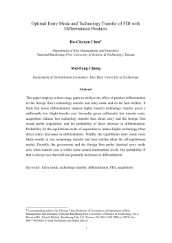 Optimal Entry Mode and Technology Transfer of