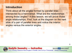 Angles between parallel and transversal lines
