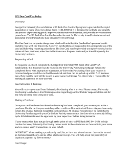 GFU One Card Visa Policy