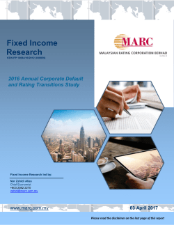 2016 Annual Corporate Default and Rating Transitions Study