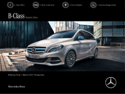 B-Class Electric Drive Effective from 1 March 2017 - Mercedes-Benz