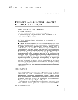 preference-based measures in economic evaluation in health care