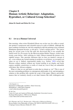 Human Artistic Behaviour: Adaptation, Byproduct, or Cultural Group