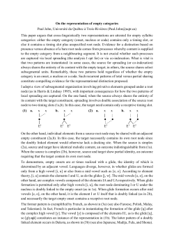 On the representation of empty categories Paul John, Universit&eacute; du