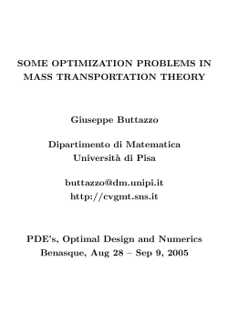 Optimization problems in mass transportation theory