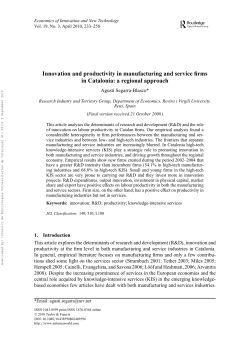 Innovation and productivity in manufacturing and service firms in