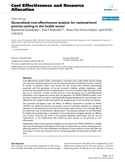 Cost Effectiveness and Resource Allocation