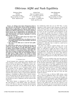 Oblivious AQM and Nash Equilibria