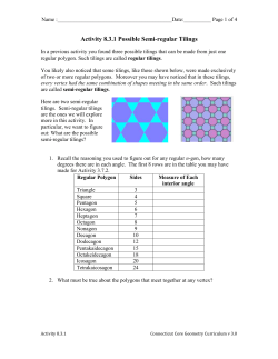 Activity 8.3.1 Possible Semi-regular Tilings