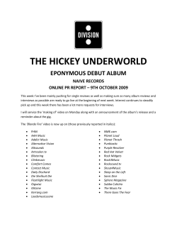 THE HICKEY UNDERWORLD EPONYMOUS DEBUT ALBUM Naive