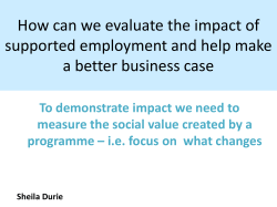 Measuring prevention - Scottish Union of Supported Employment