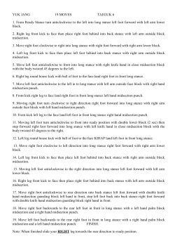 YUK JANG 19 MOVES TAEGUK 6 1. From Ready Stance turn