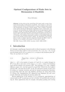 Optimal Configurations of Finite Sets in Riemannian 2
