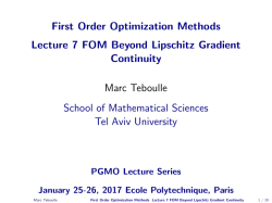 @let@token First Order Optimization Methods 0.1inLecture 7 FOM