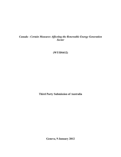 Australia`s first written third party submission in DS412