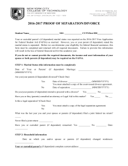 2016-2017 proof of separation/divorce