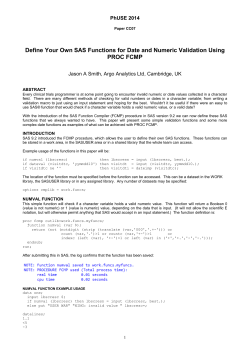 Define Your Own SAS Functions for Date and Numeric