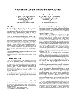 Mechanism Design and Deliberative Agents