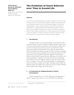 The Evolution of Social Behavior over Time in Second Life