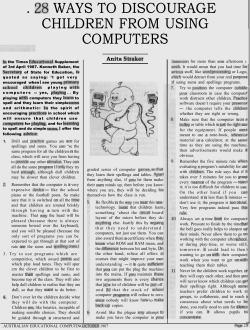 28 ways to discourage children from using computers