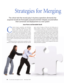 Strategies for Merging Recordkeepin