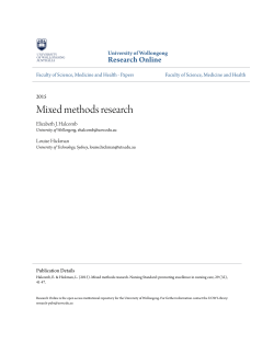 Mixed methods research - Research Online