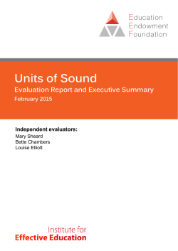 Units of Sound - EEF | The Education Endowment Foundation