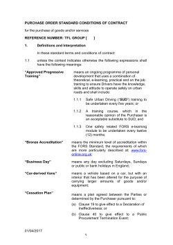 TfL Standard Purchase Order Terms and Conditions