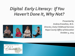 Digital Early Literacy: It*s a Game Changer