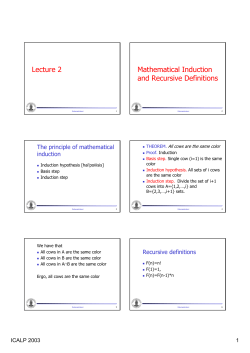 Lecture 2 Mathematical Induction and Recursive Definitions