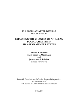 exploring the chances of an asean social charter in six asean