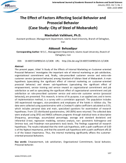 The Effect of Factors Affecting Social Behavior and Prosocial