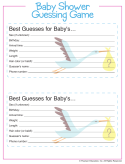 Baby Shower Guessing Game