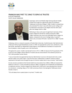 FRANKLIN WAS FIRST TCC GRAD TO SERVE AS TRUSTEE