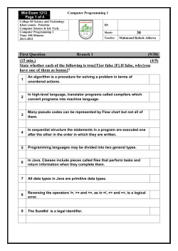 PC ID Computer Programming 1 Mid Exam 1213 of 4 1 Page ID