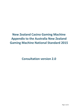 New Zealand Casino Gaming Machine Appendix to the Australia
