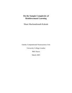 On the Sample Complexity of Reinforcement Learning