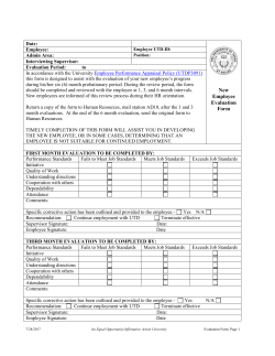 New Employee Evaluation - The University of Texas at Dallas