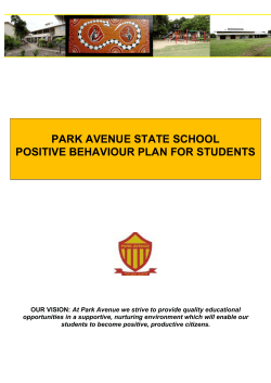 park avenue state school positive behaviour plan for students