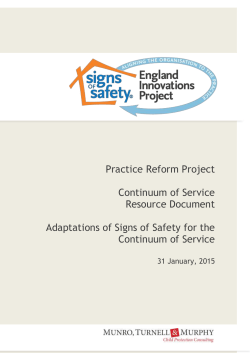 Adapting Signs of Safety to other service settings