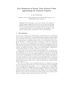 New Sequences of Linear Time Erasure Codes